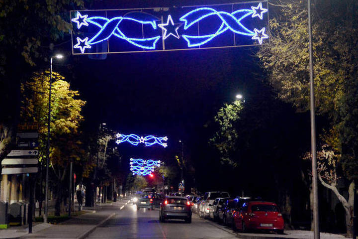Imagen de las luces navideñas del año pasado. Fotografía: Álvaro Díaz Villamil/Ayuntamiento de Azuqueca