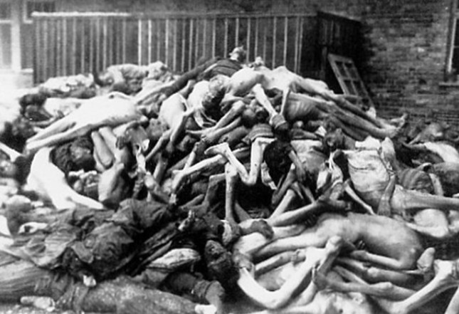 Cadáveres descubiertos por los aliados en el campo de concentración Dachau