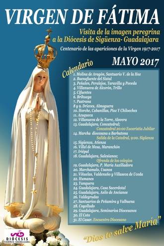 La imagen peregrina de Fátima recorrerá la diócesis de Sigüenza-Guadalajara durante el mes de mayo