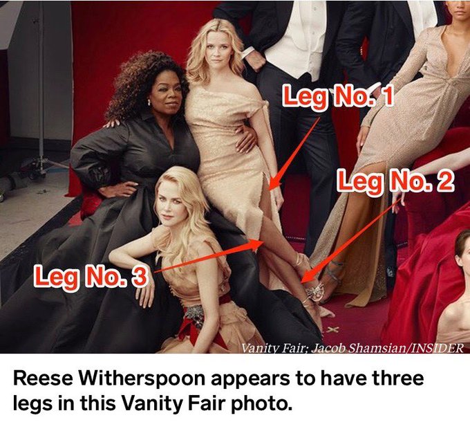 La revista Vanity la lía con el photoshop en su última portada : Oprah Winfrey tiene tres manos y Reese Witherspoon tres piernas