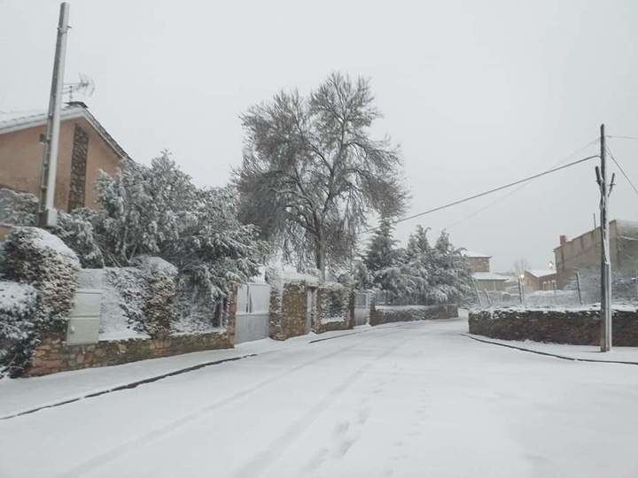 Foto : Este jueves, nevada en Cantalojas. Autor : Sergio Arranz