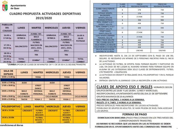 La temporada deportiva setera comenzará el próximo 1 de octubre