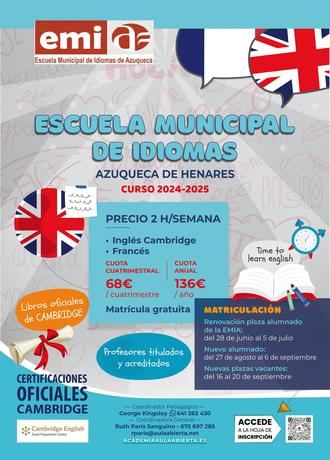 El martes 27 de agosto, la Escuela Municipal de Idiomas de Azuqueca abre el plazo de matriculaci&#243;n para nuevo alumnado