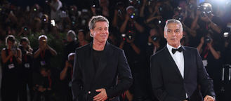 Brad Pitt y George Clooney revolucionan la noche en Venecia 