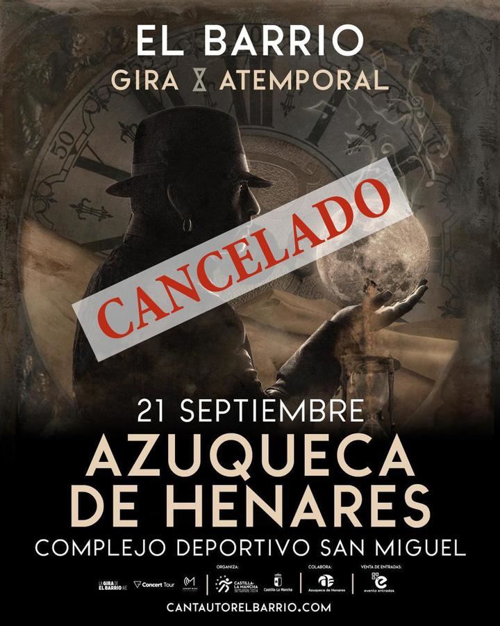 Se cancela el concierto de El Barrio en Azuqueca por enfermedad del cantante