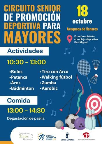 Abierta la inscripción en el "Circuito Sénior de promoción Deportiva" que se celebrará el día 18 en el Frontón de Azuqueca