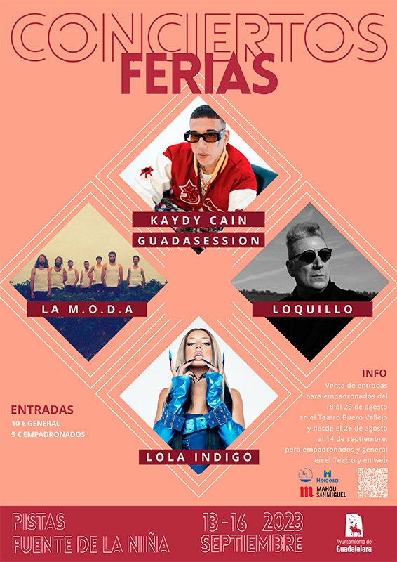 COMUNICADO del Ayuntamiento de Guadalajara : Venta de entradas de los conciertos de Ferias a empadronados