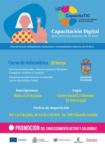 El Ayuntamiento de Guadalajara lanza un curso de Capacitación Digital para mayores de 55 años