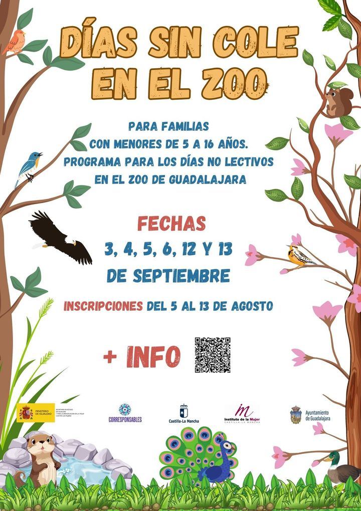 Se amplía el servicio de “Días sin cole” en Guadalajara, para atención a menores, ahora también en el Zoo municipal con 30 plazas al día