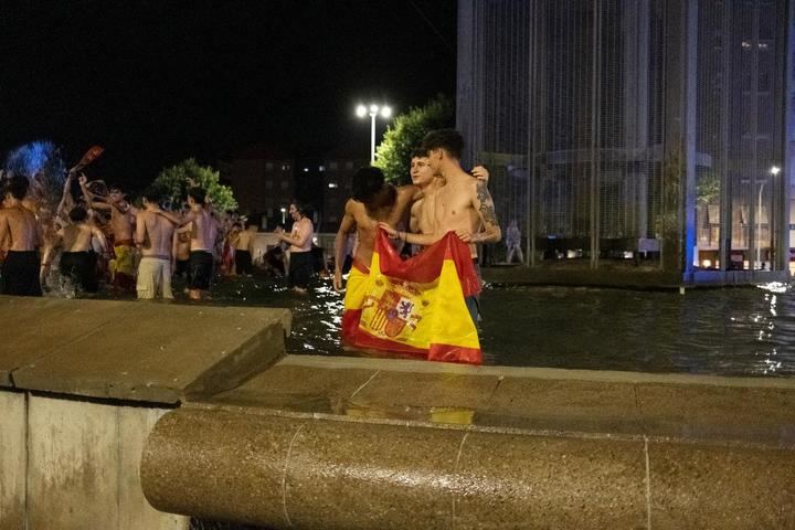 Guadalajara celebró este domingo  la victoria de España en la Eurocopa. Foto : EDUARDO BONILLA