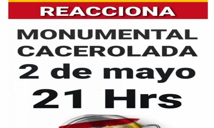 Sonora Cacerolada contra el Gobierno de Sánchez (PSOE y Podemos) en varias ciudades españolas por su gestión del coronavirus