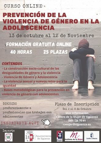 El Centro de la Mujer de Sigüenza promueve un curso online de Prevención de la Violencia de género en la adolescencia