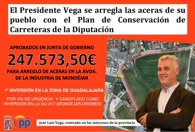 Aseguran que "García-Page ordena "y la Diputación de Guadalajara, en manos del socialista Vega "obedece"...con el dinero de los ayuntamientos de la provincia