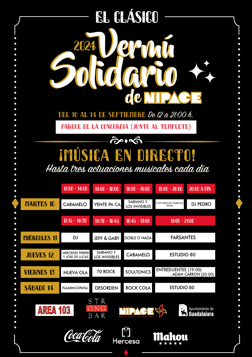 Más música en directo, sorteos diarios y tardeo en una nueva edición del Vermú Solidario de Ferias y Fiestas de Nipace 