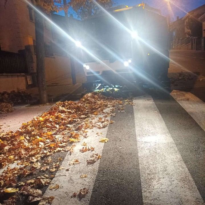 Inicia el refuerzo del servicio de limpieza para recoger hojas en Cabanillas del Campo