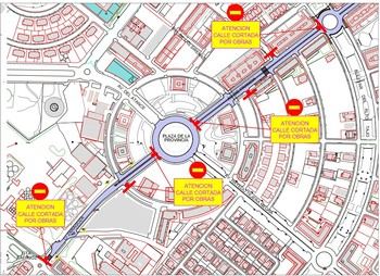 Cortes de tráfico en la calle Zaragoza y Avenida de Francia por las obras de asfaltado