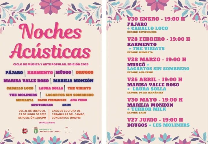 Cabanillas del Campo presenta su ciclo 2025 de Noches Acústicas con artistas destacados