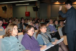 Un instante de la charla sobre motivación.