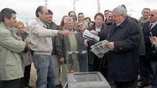 Puesta de la primera piedra de las viviendas sociales de Gestesa en Getafe.