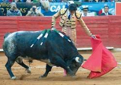 Miguel Ángel Perera toreando en la plaza de toros México. FOTOS: Campo Bravo