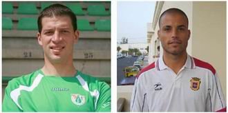 Ernesto “Tito” con la camiseta del Cacereño (arriba) y Carlos de la Plata exjugador del Club Deportivo Guadalajara, actualmente en el Conquense (derecha).