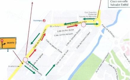 Atención conductor : Modificación provisional del tráfico en la zona de Francisco Aritio por el comienzo de las obras para su remodelación 