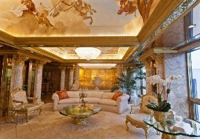 El ático de oro y diamantes de Donald Trump